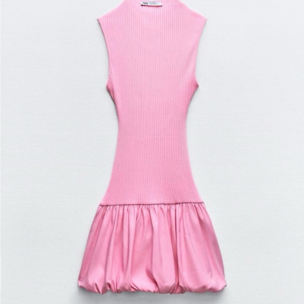 Zara Pink Halter Fit and Flare Dress for Prom